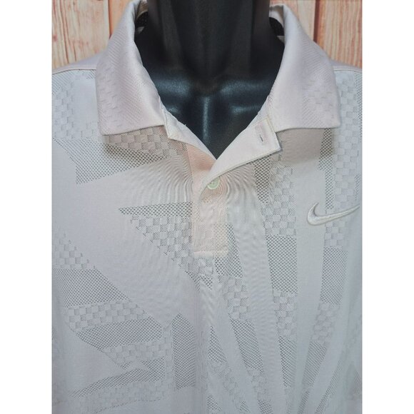 Nike Mens Dri-Fit Standard Fit Polo Shirt Large Pink Abstract - Picture 3 of 8
